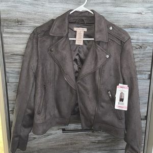 Women’s grey moto jacket. Size small. NWT.